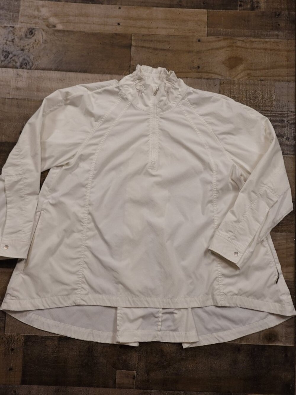 Athleta Advantage Poplin Top Women’s Large White Pullover Athleisure